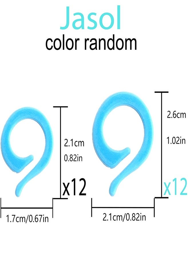 Jasol 24pcs Knitting Stitch Markers 12 Large + 12 Small Plastic Crochet Stitch Markers Knitting Stitch Rings for Sewing Knitting DIY and Handmade Crafts (Random Colors) - Image 2
